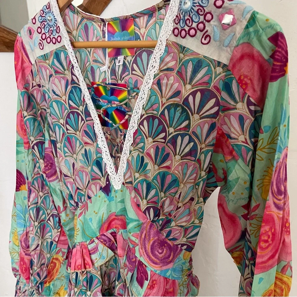 Bohemian colorful long sleeve dress - small - Picture 11 of 17